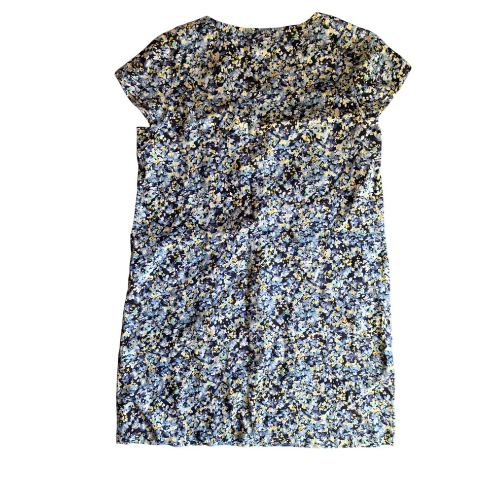 J. Jill Love Linen Blue Floral Shift Dress Short Sleeve Size L WDR237531 - Picture 2 of 9